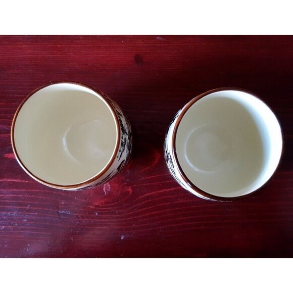 Clayre and Eef Oriental Tea Cups Twelve Gold Hairpins Porcelain Set of 2 Asian - Picture 10 of 11